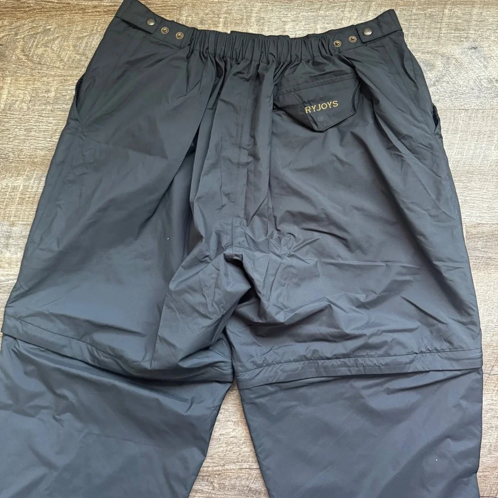 FootJoy DryJoys Golf Rain Pants XXL Regular Black Convertible Zip Off Waterproof